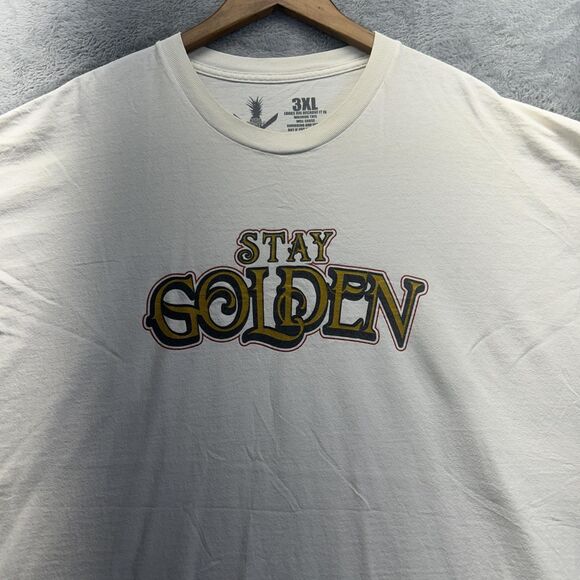 Stay Golden Shirt Mens 3XL White Graphic Pineapple Tiki Surf Casual Streetwear - Picture 3 of 9